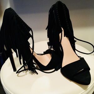 High heel black shoes